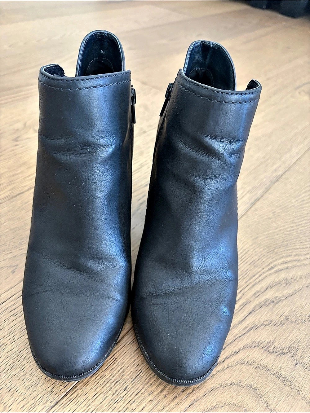 Call It Spring Black Leather Ankle Boots US 8